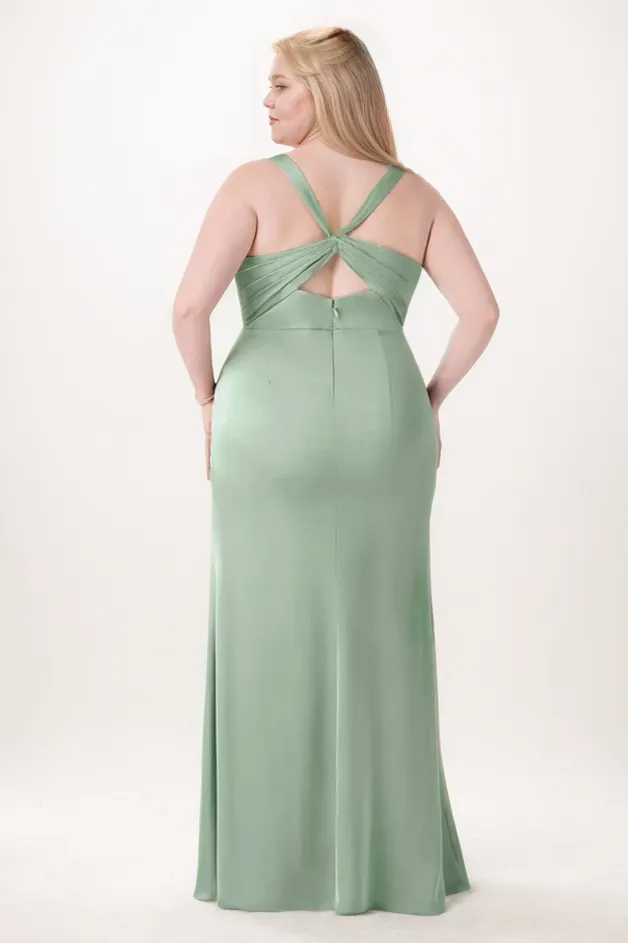 Sheath-Column Maxi Elastic Silk like Satin Bridesmaid Dress CB0735 sold by Cocomelody product image thumbnail 2