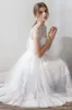 A-Line Tea Length Lace Tulle Wedding Dress 862471719437 sold by Cocomelody