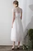 A-Line Tea Length Lace Tulle Wedding Dress 862471719437 sold by Cocomelody