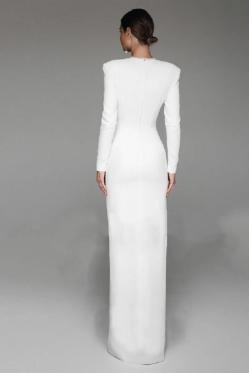 Sheath-Column Floor Length Elastic Cloth Wedding Dress 719619905591 sold by Cocomelody product image thumbnail 2