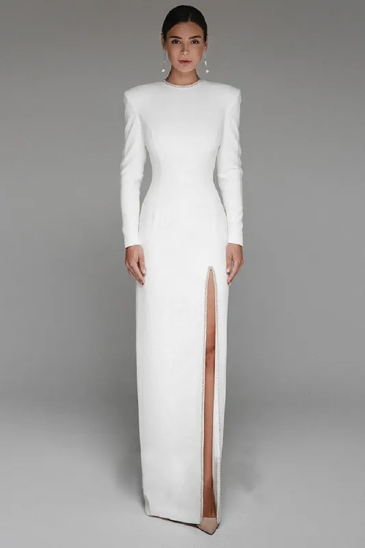 Sheath-Column Floor Length Elastic Cloth Wedding Dress 719619905591 sold by Cocomelody