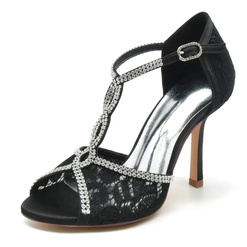 Stiletto Heel 9.5cm Silk-Like Shoes CK0390 sold by Cocomelody