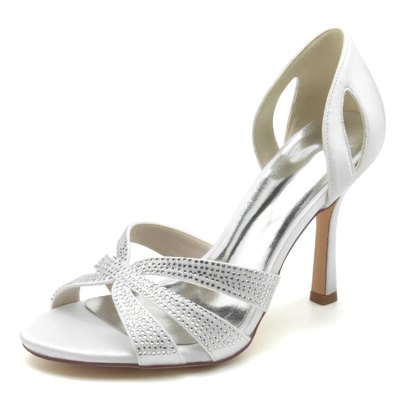 Stiletto Heel 9.5cm Silk-Like Shoes CK0389 sold by Cocomelody