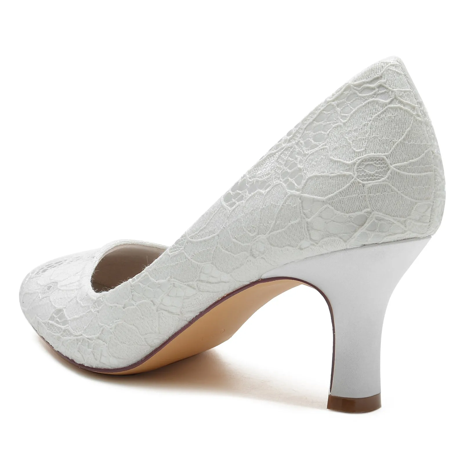 Chunky Heel 6.5cm Silk-Like Lace Shoes CK0373 sold by Cocomelody product image thumbnail 5