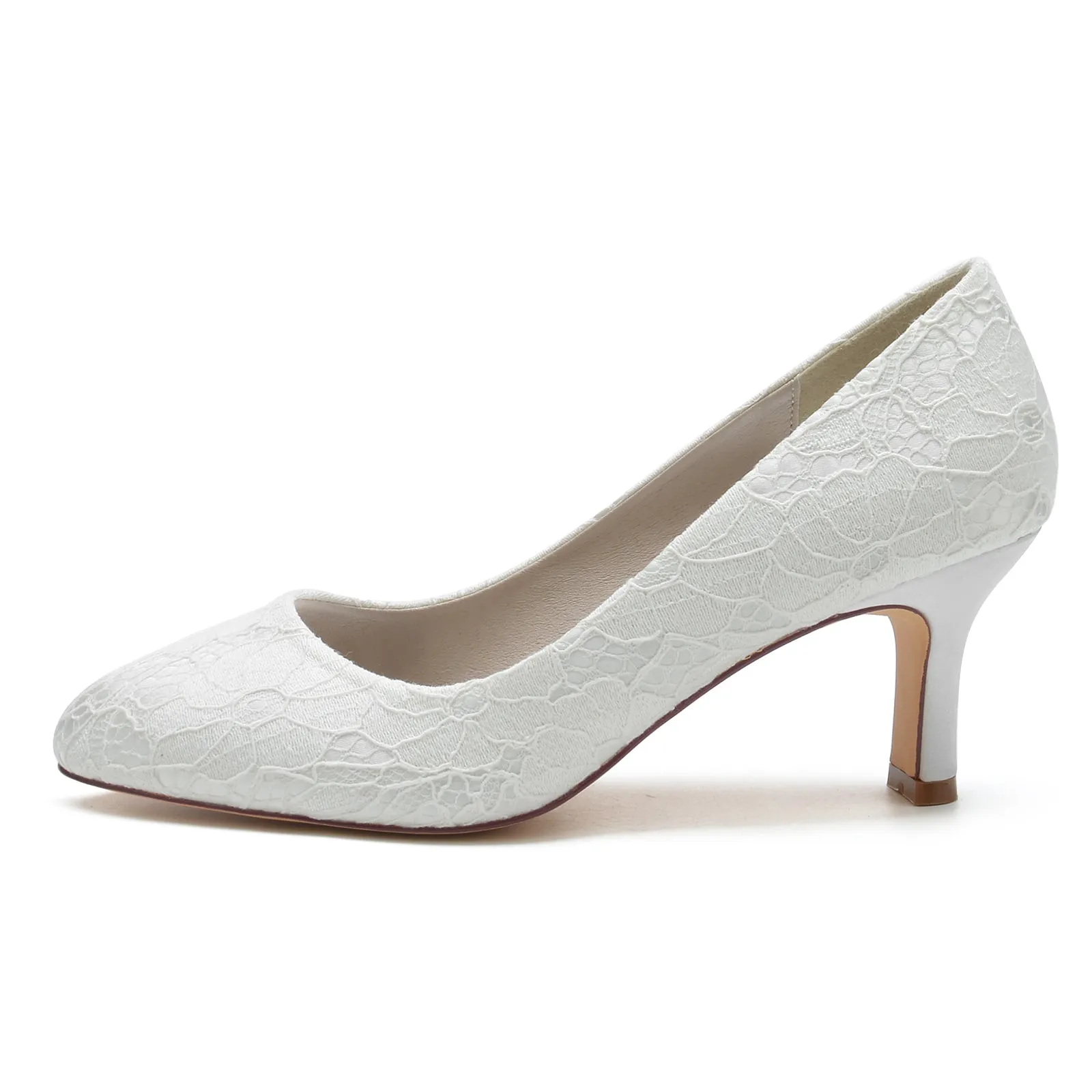 Chunky Heel 6.5cm Silk-Like Lace Shoes CK0373 sold by Cocomelody product image thumbnail 4