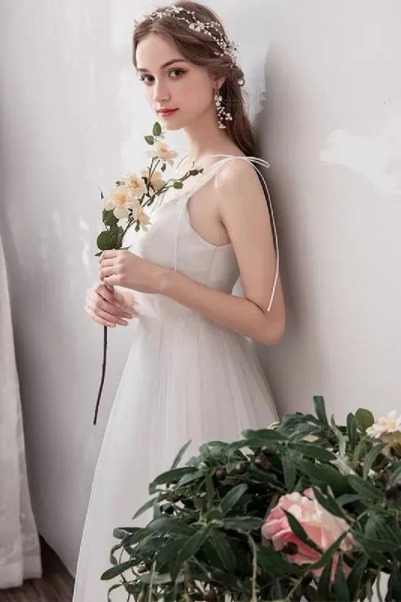 A-Line Floor Length Tulle Wedding Dress 725272414681 sold by Cocomelody product image thumbnail 5