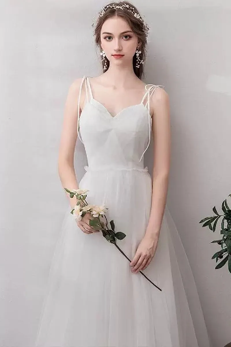 A-Line Floor Length Tulle Wedding Dress 725272414681 sold by Cocomelody product image thumbnail 4