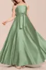 Satin Junior Bridesmaid Dress with Bow & Pockets B0C7KY63LX sold by Cocomelody