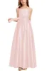 Satin Junior Bridesmaid Dress with Bow & Pockets B0C7KY63LX sold by Cocomelody