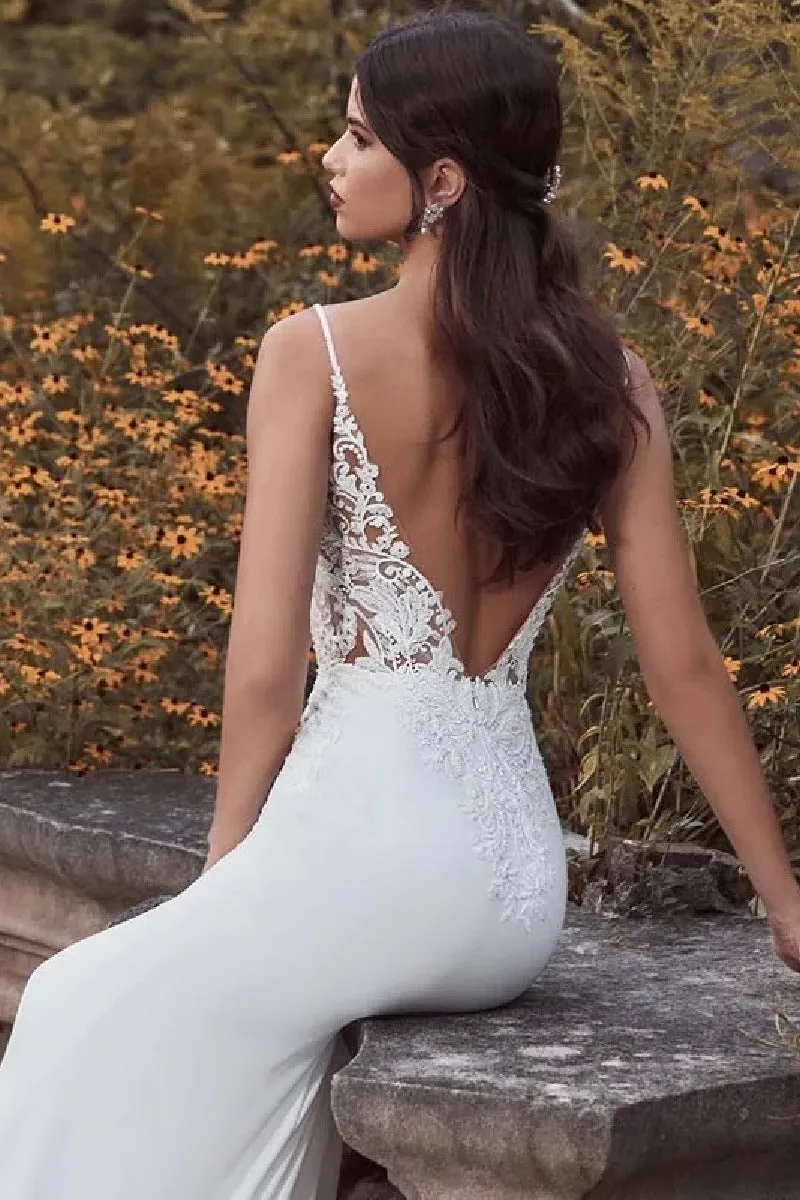 Trumpet-Mermaid Court Train Elastic Cloth Wedding Dress 866685814257 sold by Cocomelody product image thumbnail 5