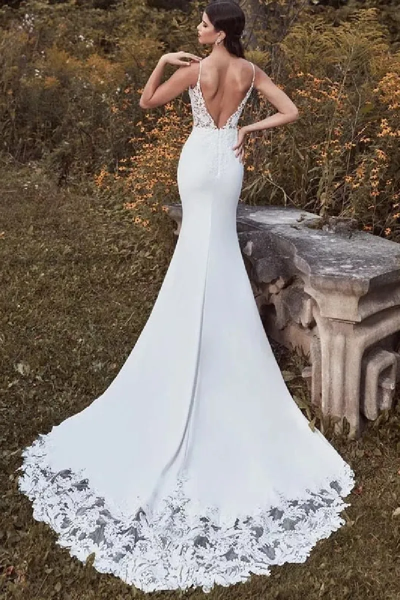 Trumpet-Mermaid Court Train Elastic Cloth Wedding Dress 866685814257 sold by Cocomelody product image thumbnail 2