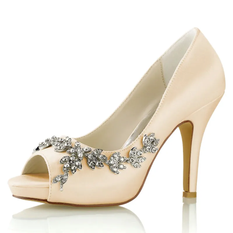 Stiletto Heel 10cm Silk-Like Shoes CK0467 sold by Cocomelody