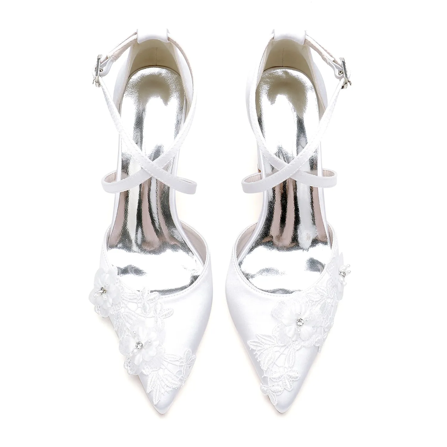 Chunky Heel 8.5cm Silk-Like Shoes CK0463 sold by Cocomelody product image thumbnail 2