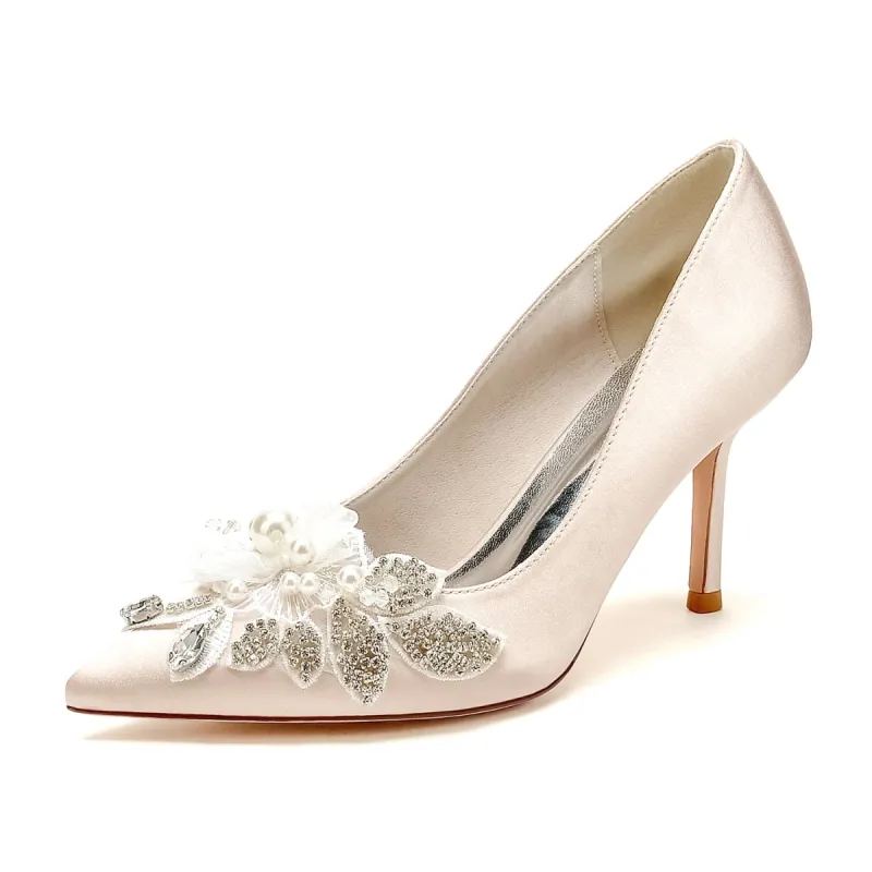 Stiletto Heel 8.5cm Silk-Like Shoes CK0441 sold by Cocomelody