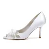 Stiletto Heel 8.5cm Silk-Like Shoes CK0441 sold by Cocomelody