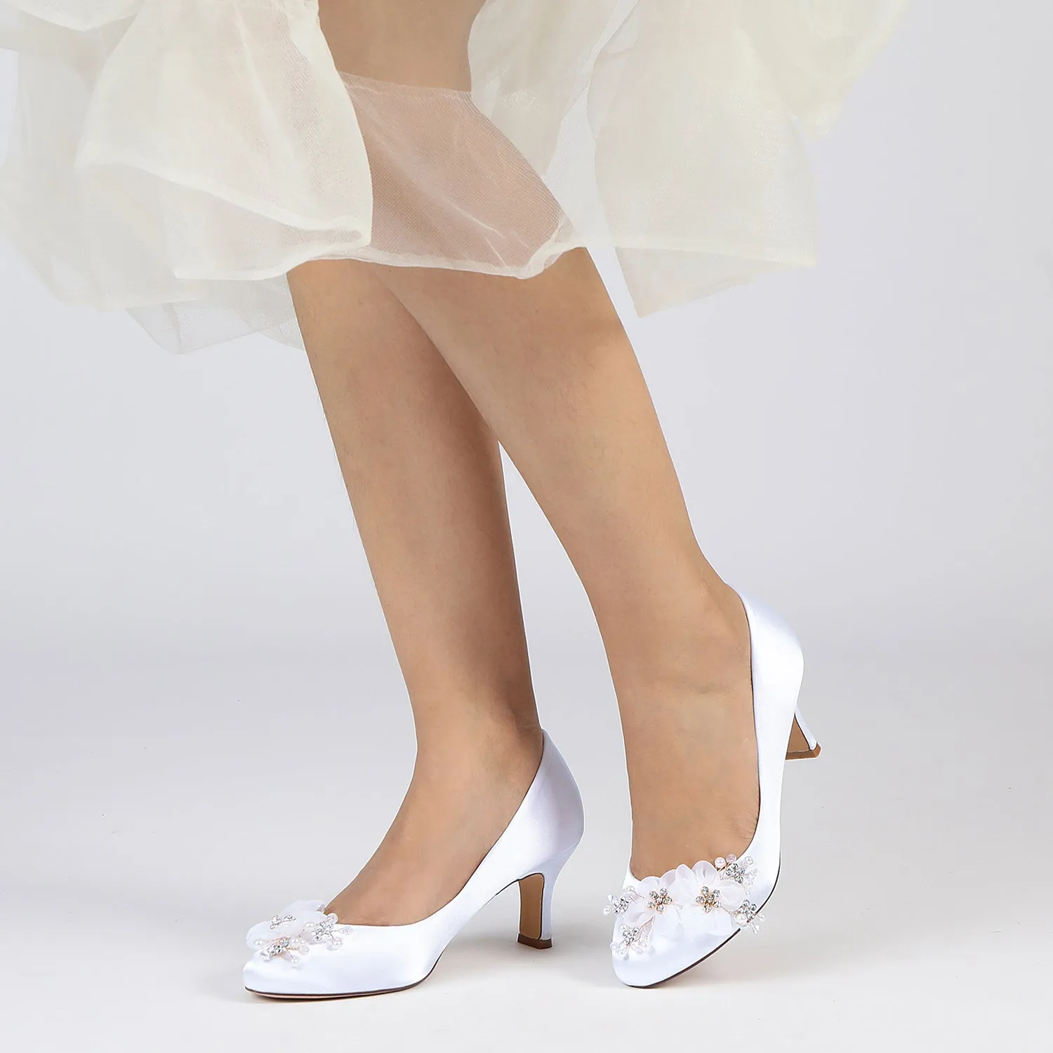 Chunky Heel 6.5cm Silk-Like Shoes CK0438 sold by Cocomelody product image thumbnail 2