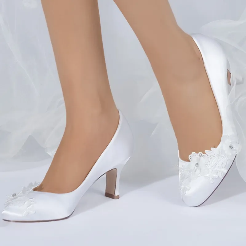 Chunky Heel 6cm Silk-Like Shoes CK0419 sold by Cocomelody