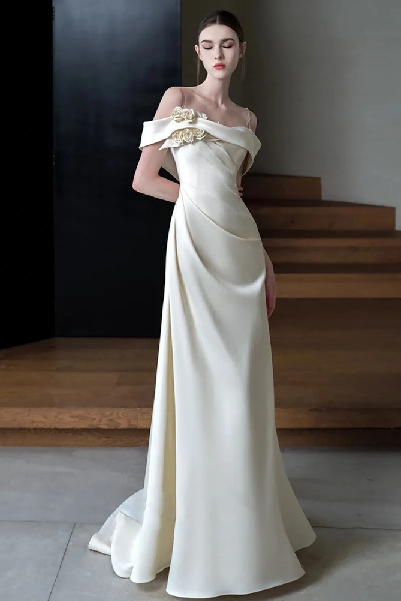 Trumpet-Mermaid Sweep-Brush Train Satin Wedding Dress 746403059748 sold by Cocomelody