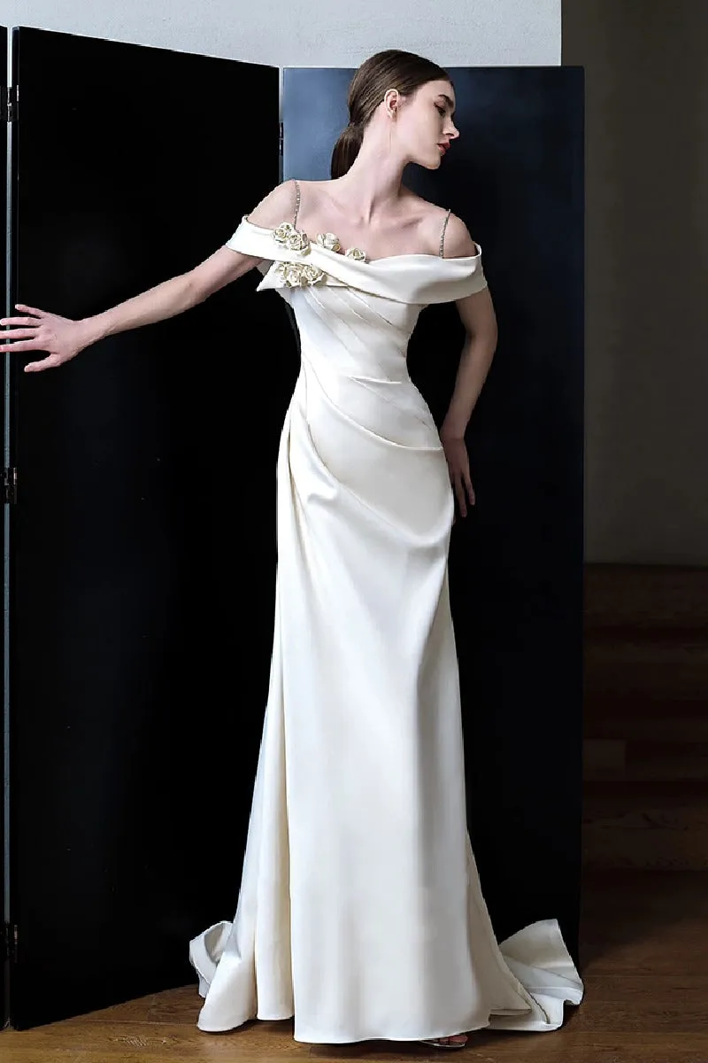 Trumpet-Mermaid Sweep-Brush Train Satin Wedding Dress 746403059748 sold by Cocomelody product image thumbnail 5