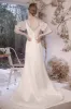 Sheath-Column Sweep-Brush Train Satin Wedding Dress 842075307132 sold by Cocomelody