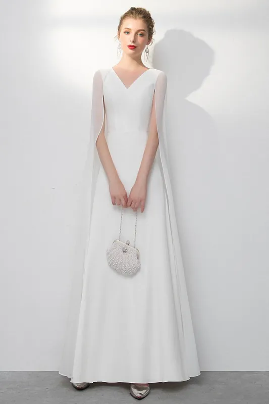 A-Line Floor Length Elastic Cloth Wedding Dress 718869750872 sold by Cocomelody