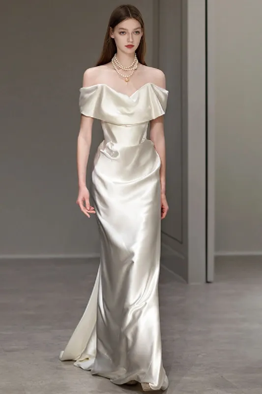 Sheath-Column   Stretch Satin Wedding Dress 856701119408 sold by Cocomelody