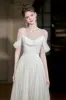 A-Line Sweep-Brush Train Chiffon Wedding Dress 811880629978 sold by Cocomelody