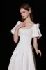 A-Line Floor Length Satin Wedding Dress 676166316331 sold by Cocomelody