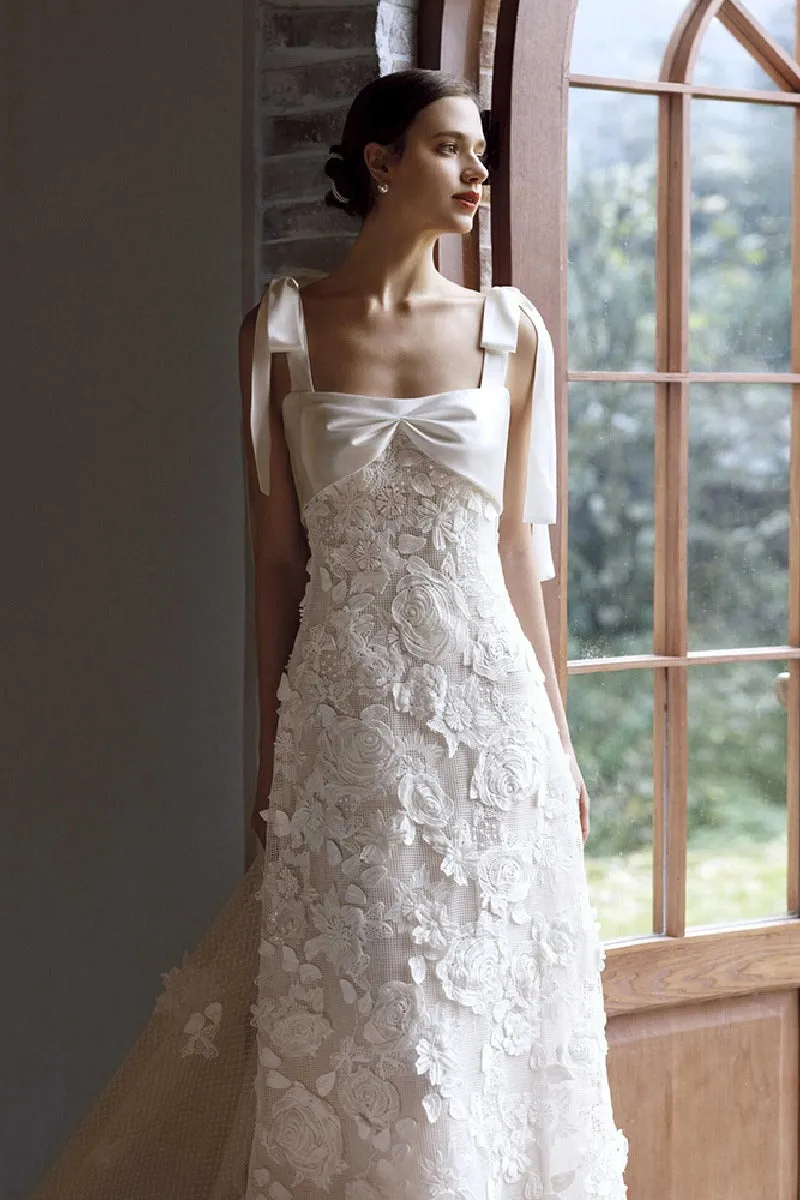 A-Line Ankle Length Lace Wedding Dress 778201084542 sold by Cocomelody product image thumbnail 5