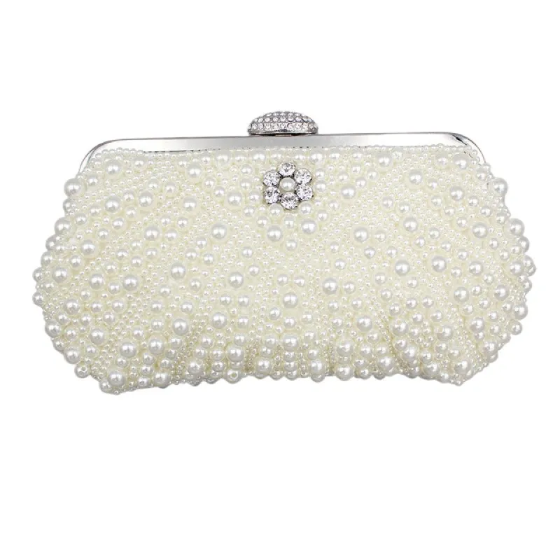 Ivory Pearl Dinner Bag Handmade pearl bag 637371156154 sold by Cocomelody