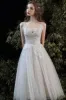 A-Line Tea Length Lace Tulle Wedding Dress 679197245061 sold by Cocomelody