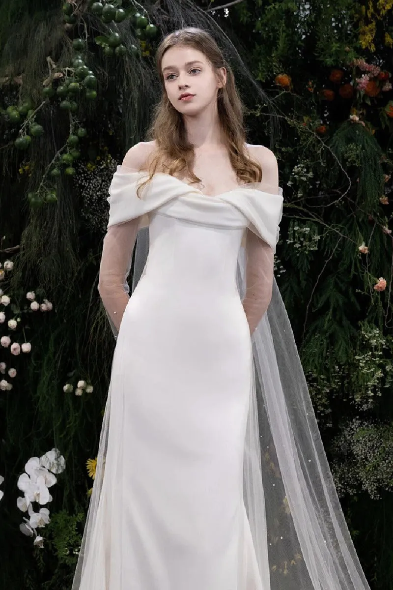 Trumpet-Mermaid Sweep-Brush Train Satin Wedding Dress 854371735185 sold by Cocomelody product image thumbnail 5