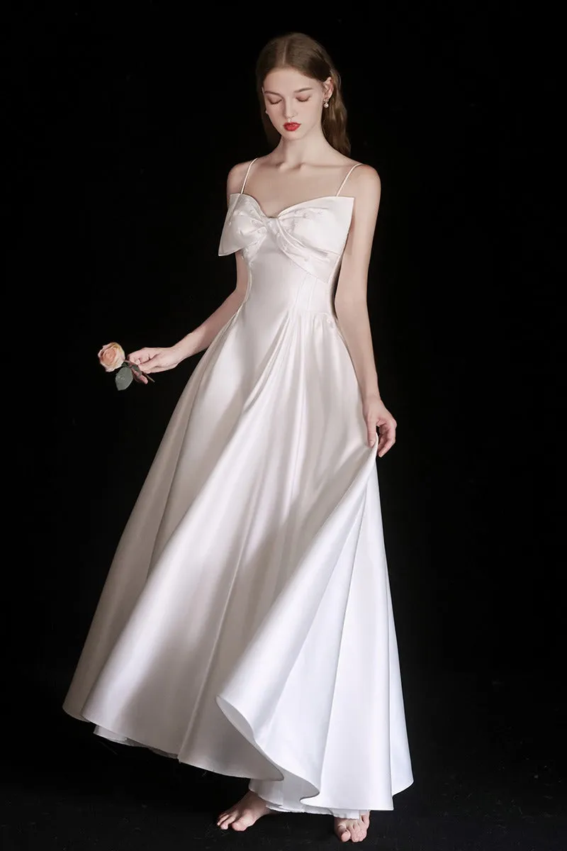 A-Line Ankle Length Satin Wedding Dress 786848999314 sold by Cocomelody product image thumbnail 4