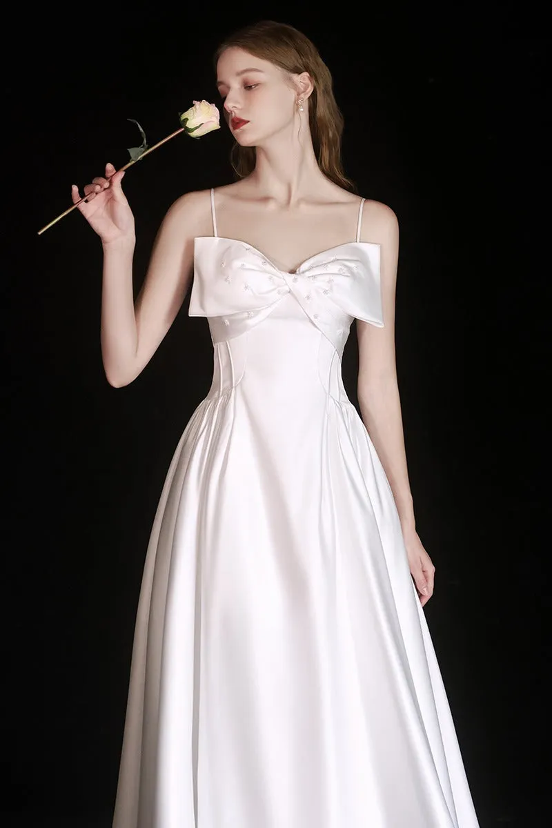 A-Line Ankle Length Satin Wedding Dress 786848999314 sold by Cocomelody product image thumbnail 5