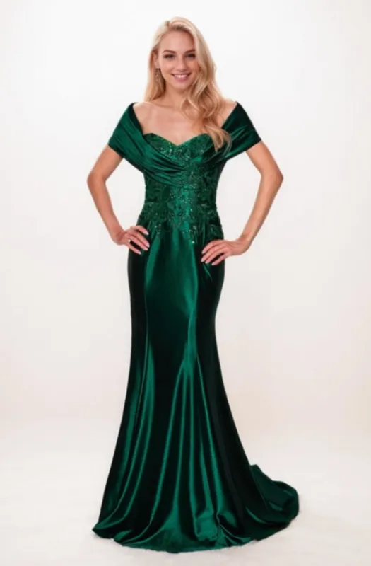 Mermaid Sweep-Brush Train Elastic Silk like Satin Prom Dress CS0717 sold by Cocomelody