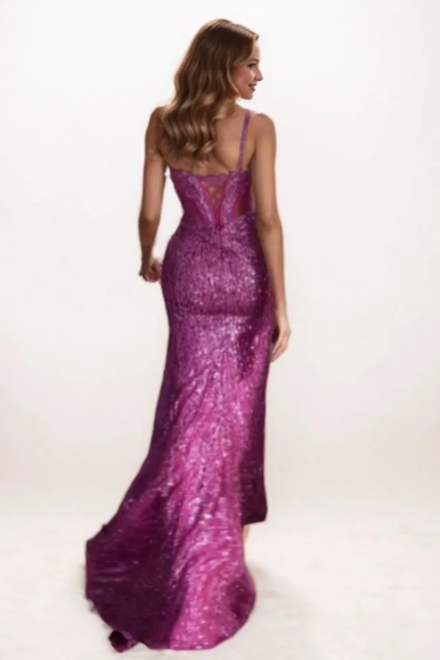 Trumpet-Mermaid Sweep-Brush Train Sequined Prom Dress CS0715 sold by Cocomelody product image thumbnail 2