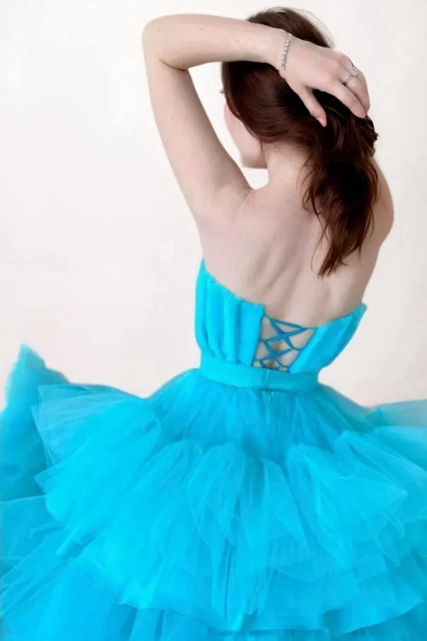 Ball Gown High-Low Tulle Prom Dress CS0706 sold by Cocomelody product image thumbnail 2