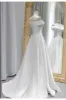 A-Line Sweep-Brush Train Satin Wedding Dress 657200409206 sold by Cocomelody