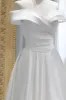 A-Line Sweep-Brush Train Satin Wedding Dress 657200409206 sold by Cocomelody