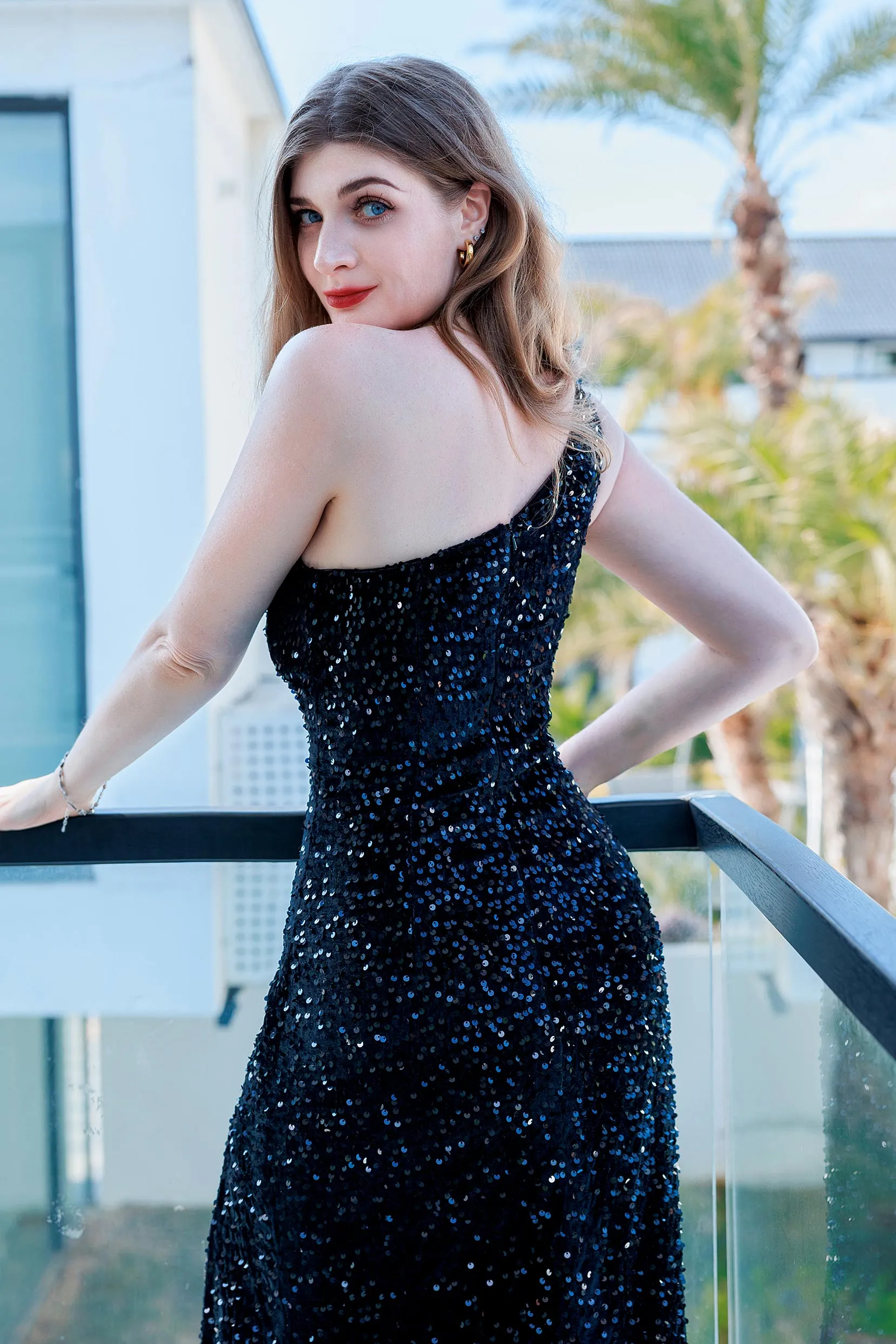 Trumpet-Mermaid Floor Length Sequined Prom Dress CS0487CR sold by Cocomelody product image thumbnail 3