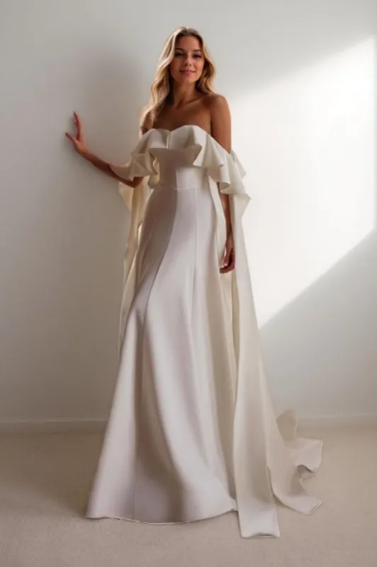 Sheath Sweep-Brush Train Elastic Cloth Wedding Dress CW3452 sold by Cocomelody