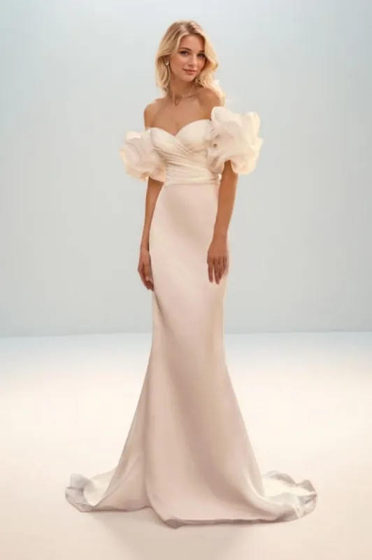 Mermaid Sweep-Brush Train Organza Wedding Dress CW3458 sold by Cocomelody