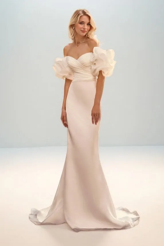 Mermaid Sweep-Brush Train Organza Wedding Dress CW3458 sold by Cocomelody