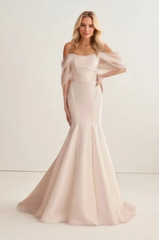 Mermaid Sweep-Brush Train Mikado Wedding Dress CW3442 sold by Cocomelody