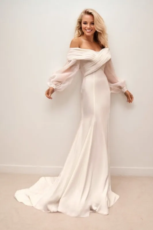 Mermaid Sweep-Brush Train Elastic Cloth Wedding Dress CW3460 sold by Cocomelody