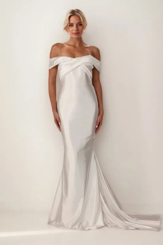 Mermaid Court Train Elastic Silk like Satin Wedding Dress CW3448 sold by Cocomelody