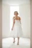 A-Line Tea Length Glitter Tulle Wedding Dress CW3410 sold by Cocomelody