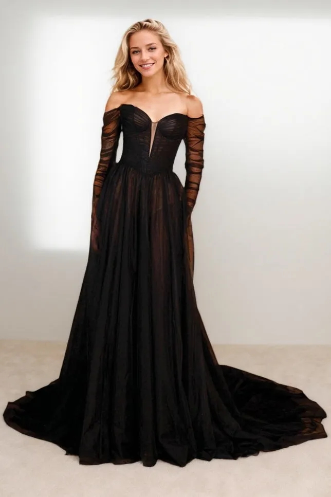 A-Line Court Train Tulle Wedding Dress CW3473 sold by Cocomelody