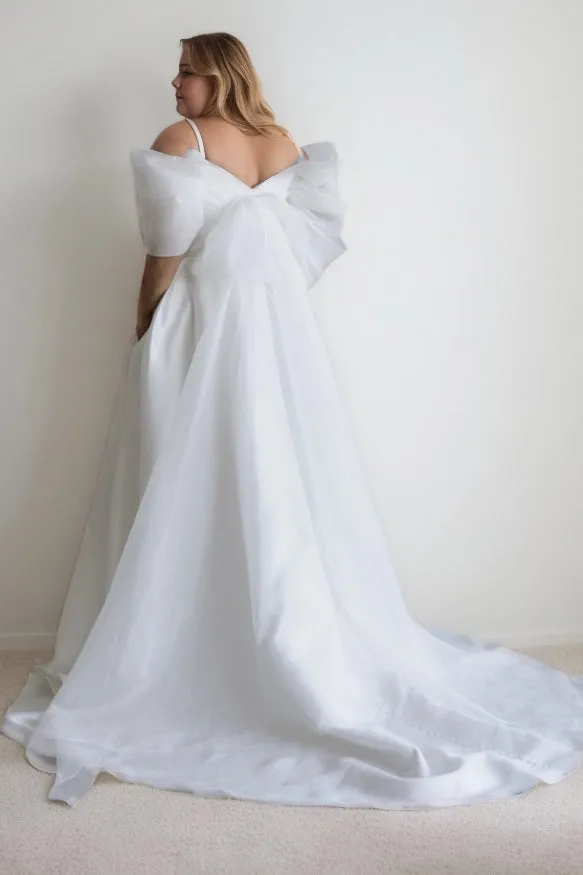 A-Line Sweep-Brush Train Organza Wedding Dress CW3482 sold by Cocomelody product image thumbnail 2