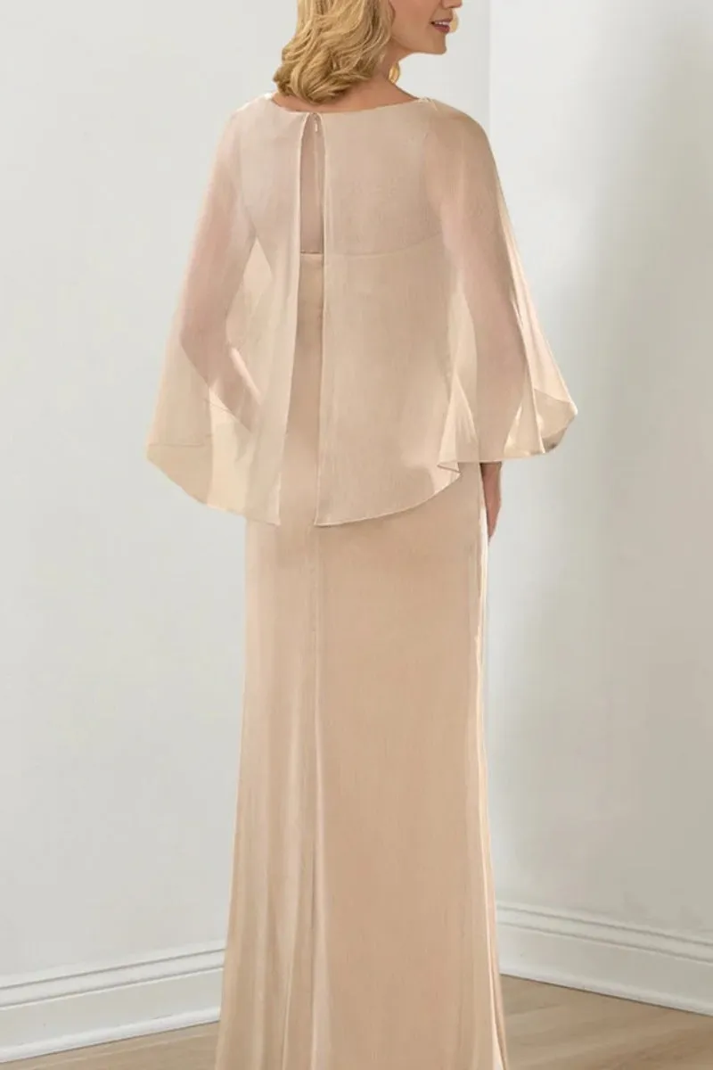 Sheath Column Round Neck Ruched Mother Dresses CM0361 sold by Cocomelody product image thumbnail 2